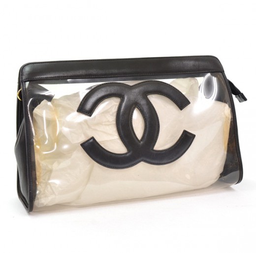 chanel makeup pouch bag leather