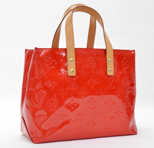 Louis Vuitton Louis Vuitton Reade GM Red Vernis Leather Handbag