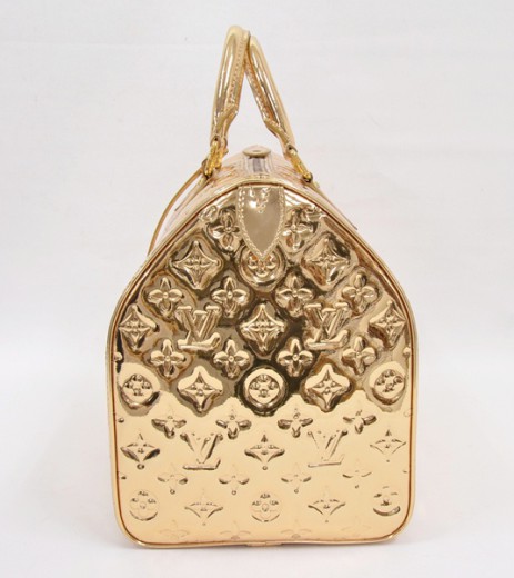 Louis Vuitton Limited Edition Speedy 35 Gold Mirror Monogram