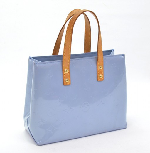 Auth LOUIS VUITTON Mercer Baby Blue (Green) Vernis Leather Duffel Bag #52963