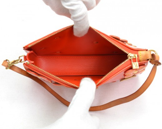 Louis Vuitton Fleurs Lexington Handbag Orange Vernis M92247