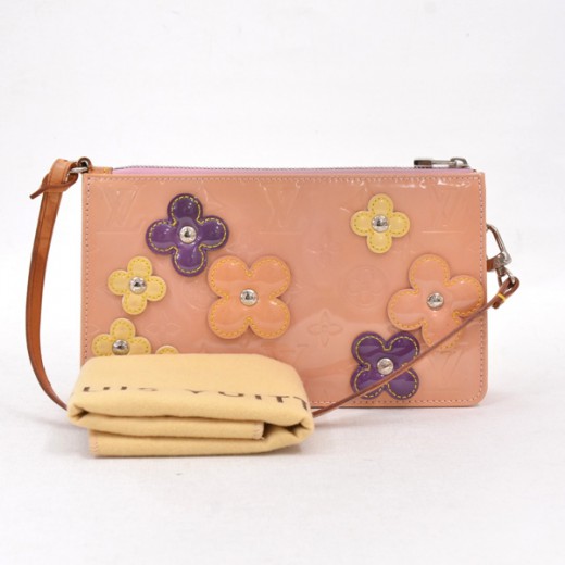 Louis Vuitton Ltd.Edition Pink Monogram Vernis Lexington Flower Pochette  Bag Louis Vuitton