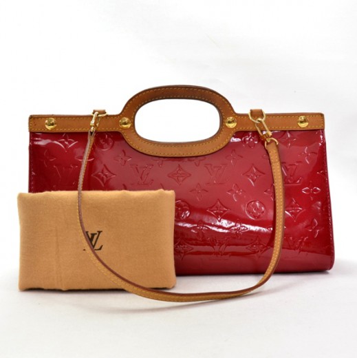 Louis Vuitton, Bags, Louis Vuitton Vernis Roxbury Drive 2way Hand Bag Wine  Red