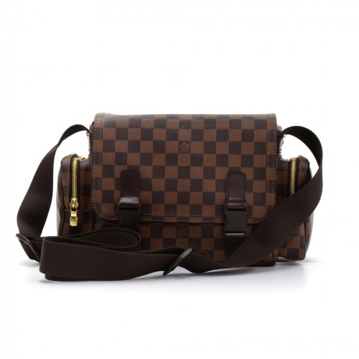 Louis Vuitton, a damier ebene Melville reporter bag, featuring the maker's  damier check coated canva