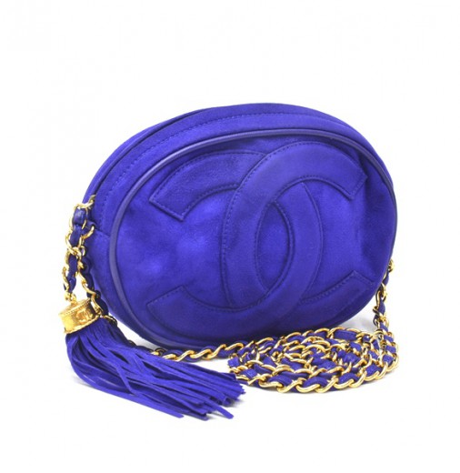 Chanel Chanel Purple Suede Leather Fringe Shoulder Bag