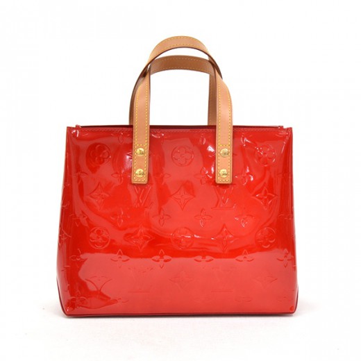 Louis Vuitton Louis Vuitton Red Vernis Leather Reade PM Hand Bag