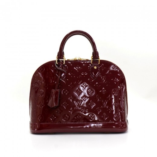 Louis Vuitton Alma GM Monogram Vernis Satchel Bag Cream