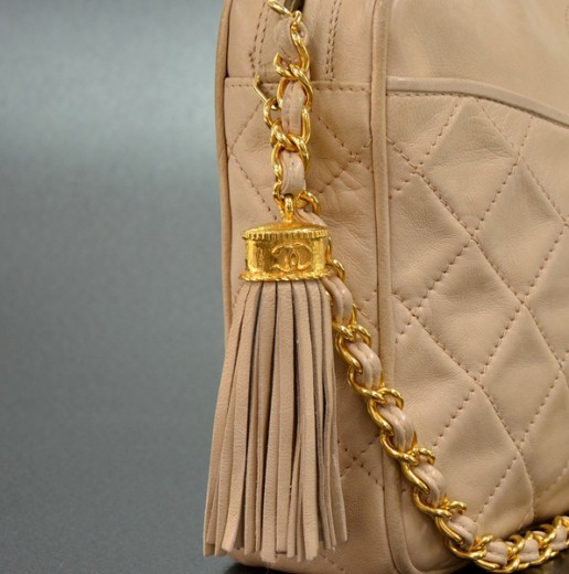 【同梱不可】 Chanel Bag Shoulder Leather Quilted White Vintage Chanel バッグ