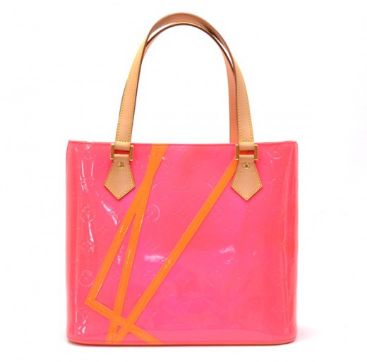 Louis Vuitton Louis Vuitton Pink Orange Venis Leather Houston Handbag