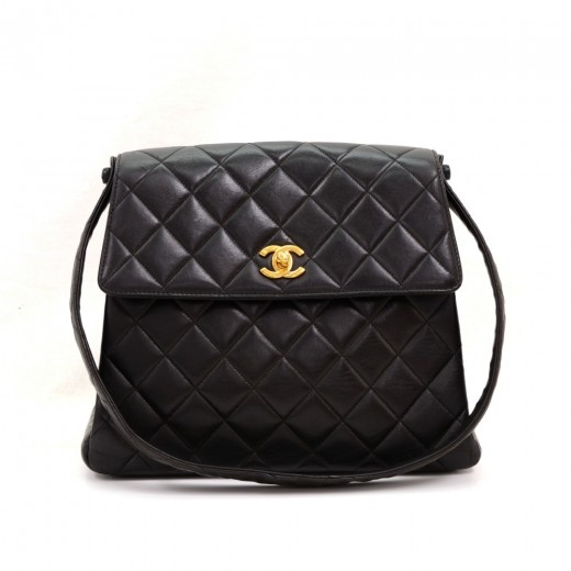 Chanel Chanel Kelly Style Black Quilted Leather Flap Shoulder Bag