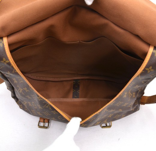 Saumur cloth crossbody bag Louis Vuitton Brown in Cloth - 9296791
