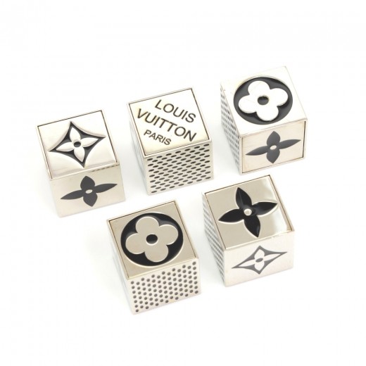 Louis Vuitton Louis Vuitton Black x Silver Tone Cube Game Set