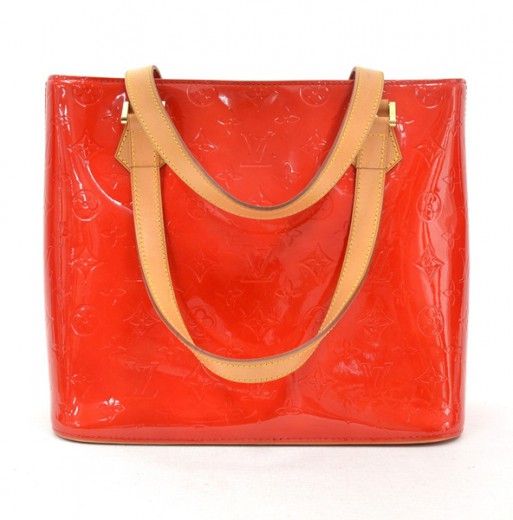 Louis Vuitton Houston Red Patent Leather Handbag (Pre-Owned)
