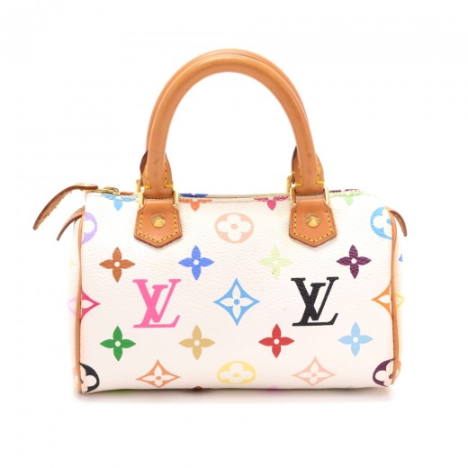 Louis Vuitton, Bags, Authentic Louis Vuitton Multicolored White Bag 3  Speedy Excellent Condition