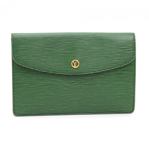 Louis Vuitton, Bags, Louis Vuitton Green Epi Envelope Pouch
