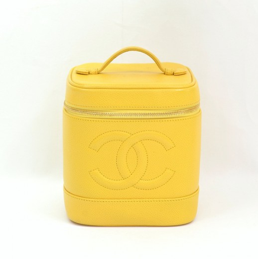 chanel yellow vanity case