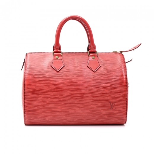 Louis Vuitton Speedy 30 Red Leather Handbag (Pre-Owned)