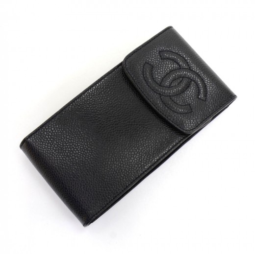 Chanel caviar phone pouch large o case wallet