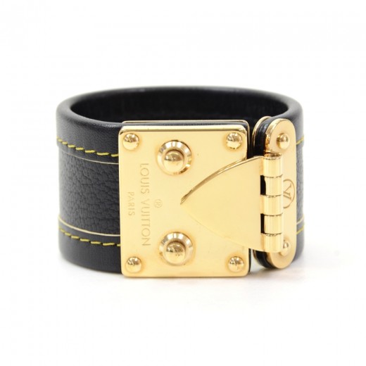 Louis Vuitton Louis Vuitton Bracelet Serrure S Black Suhali