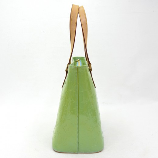 Authentic Louis Vuitton Vernis Houston Shoulder Bag Light Green M91053 LV  2843G