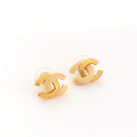Chanel Chanel Gold Tone CC Small Earrings