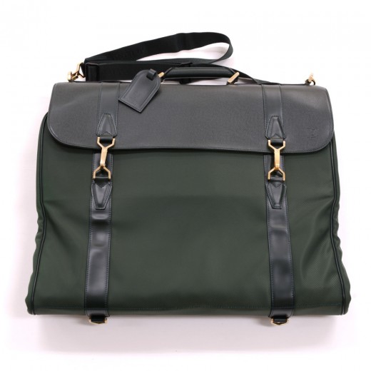 Louis Vuitton Green Nylon Santore Ardoise Garment Travel Bag Louis