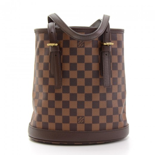 Louis Vuitton Damier Ebene Canvas Marais Bucket Bag with Cosmetic
