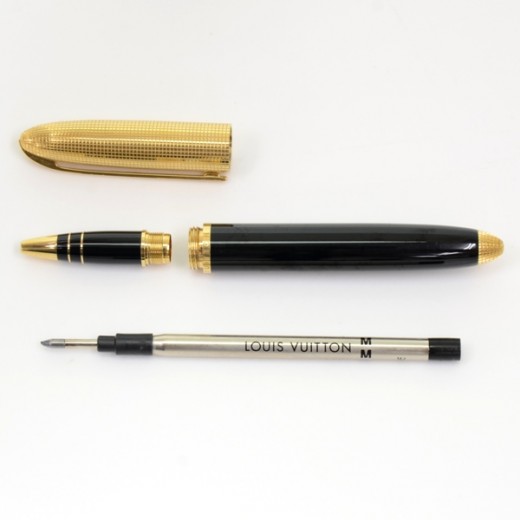 Louis Vuitton Grand Tour Damier Lacquer Gold Tone Ballpoint Pen