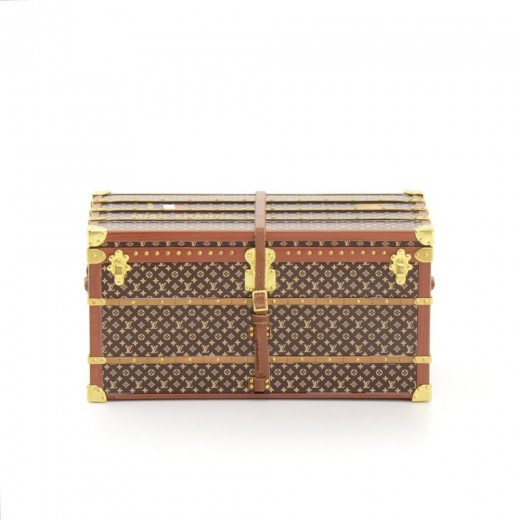LOUIS VUITTON Miniature 'Miss France' Trunk in Wood and gilded