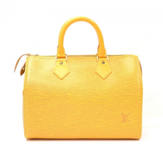 Louis Vuitton Speedy 25 Yellow Leather Handbag (Pre-Owned)