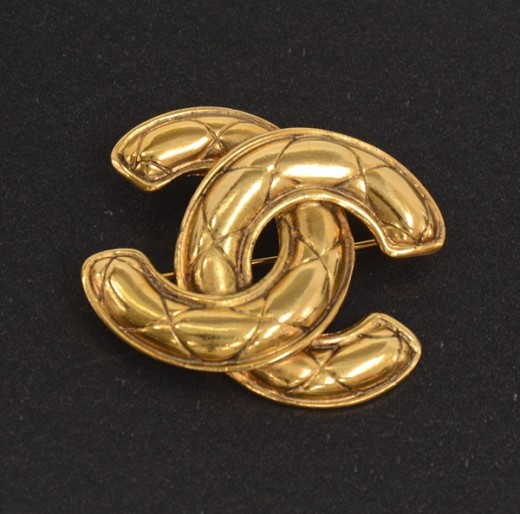 Chanel Chanel Vintage Gold Tone CC Logo Brooch Pin