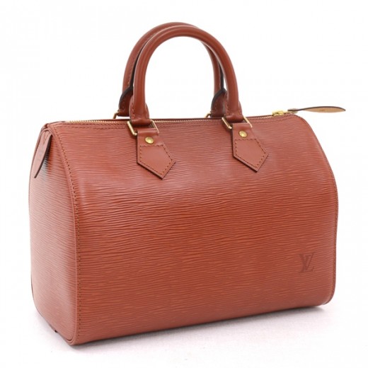 Speedy leather handbag Louis Vuitton Brown in Leather - 21276733