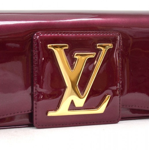 LOUIS VUITTON Vernis Pochette Sobie Clutch Bag Second Amarant Bordeaux  M93728