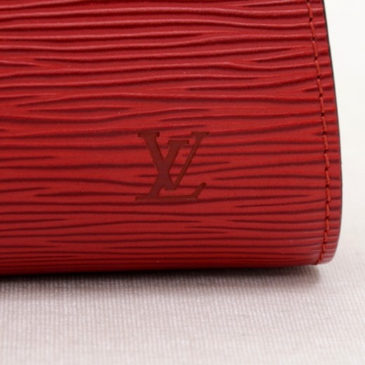 Sold at Auction: AUTHENTIC LOUIS VUITTON DAUPHINE COSMETIC POUCH RED EPI  LEATHER