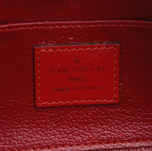 Authenticated Used Louis Vuitton Pouch Dauphine PM Red Gold Castilian Epi  M48447 Leather SP1907 LOUIS VUITTON Women's Makeup 