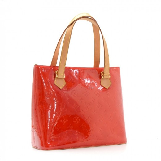 LOUIS VUITTON Houston red gold Vernis Tote Bag Shoulder Bag Patent leather  ref.568942 - Joli Closet