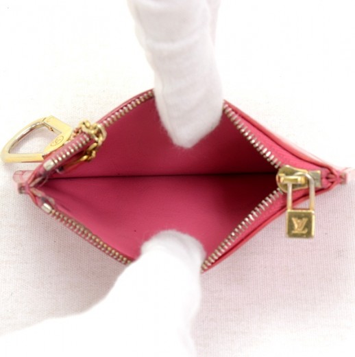 Louis Vuitton Pink Monogram Vernis Pochette Cles Key Pouch Keychain 862669