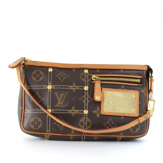 Authentic Louis Vuitton Limited Edition Monogram Canvas Riveting Pochette  Bag – Italy Station