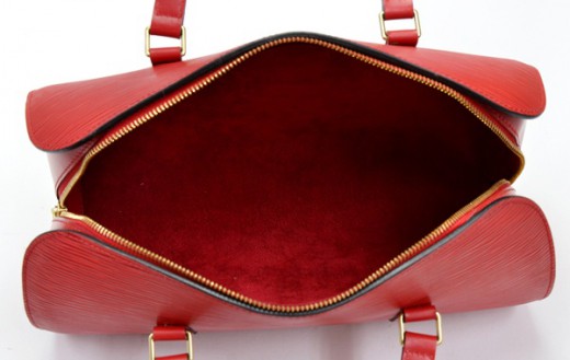 Louis Vuitton Epi Soufflot Leather Suede Red Handbag 794