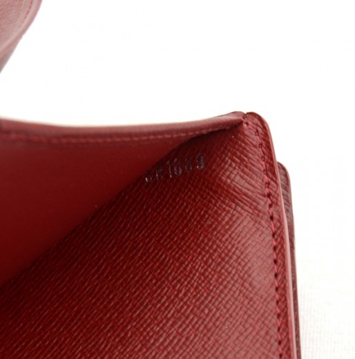 Louis Vuitton Louis Vuitton Red Epi Leather Portefeuille Joey