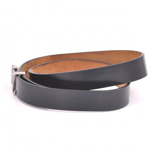 Louis Vuitton // Black Leather LV Initiales 20mm Belt – VSP