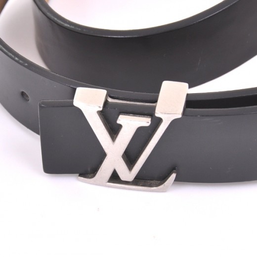 Louis Vuitton // Black Leather LV Initiales 20mm Belt – VSP