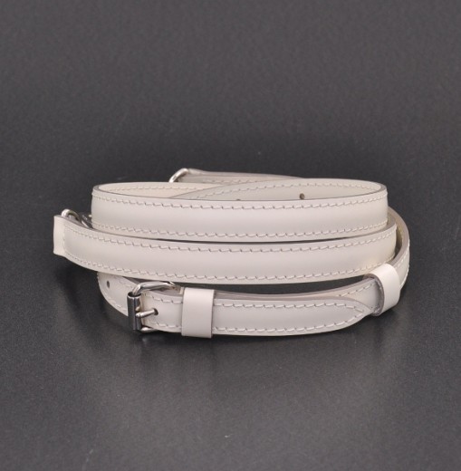 Louis Vuitton White Leather 12mm Shoulder Strap - Yoogi's Closet
