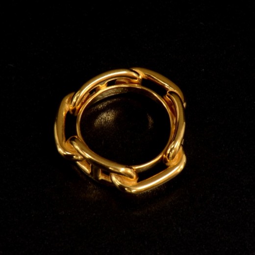 Hermes Hermes Gold Tone Scarf Ring Ragate Chain