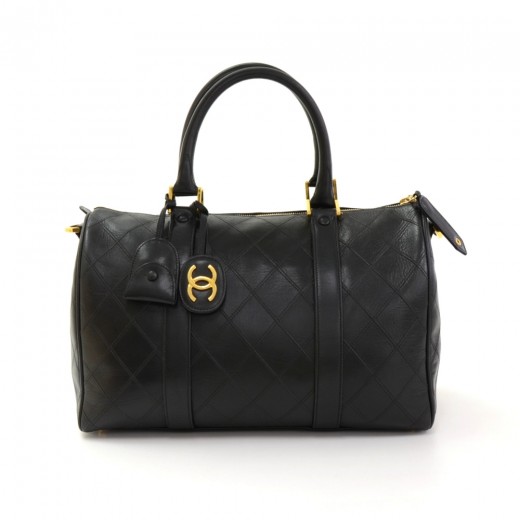 Chanel Vintage Boston Bag in Caviar Leather