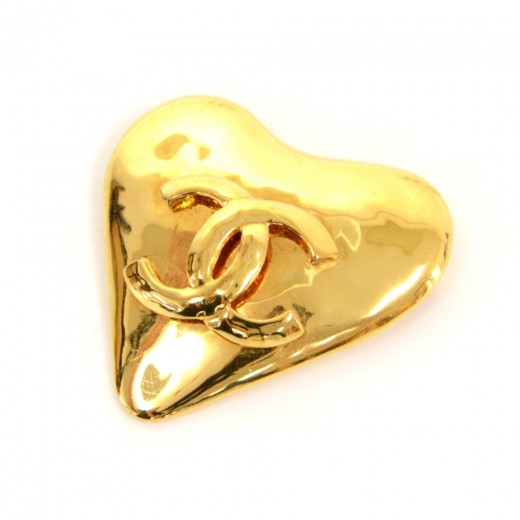 Chanel Vintage Cc Logos Brooch Pin Gold-tone Corsage 94p Auction