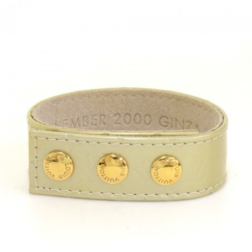 Louis Vuitton Gold Vernis Green Leather Sapporo Bracelet Bal Harbour Miami  2002