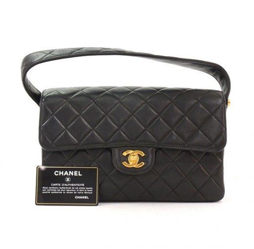 Chanel Vintage Double Sided 2.55 Chanel Black Quilted Leather Handbag