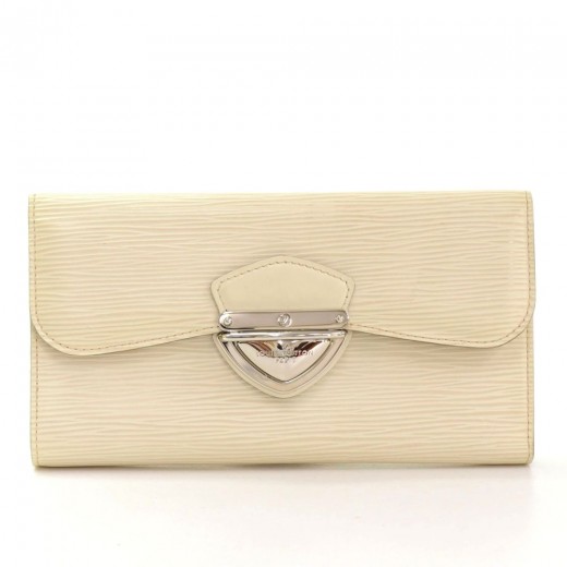 Emilie leather wallet Louis Vuitton White in Cloth - 35663234