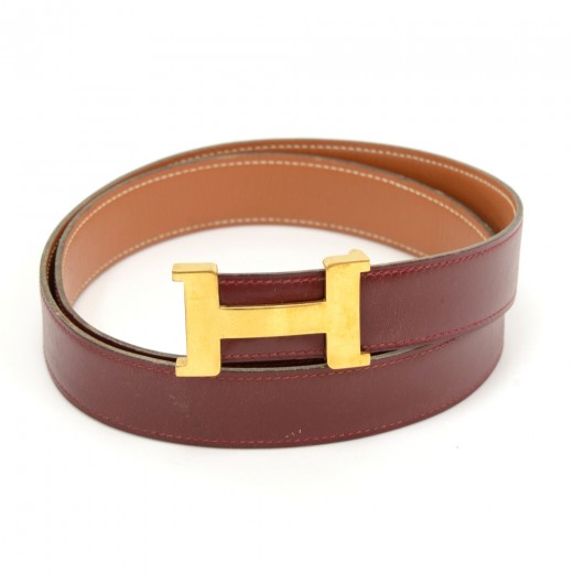 Pre-owned Louis Vuitton Belt In Burgundy